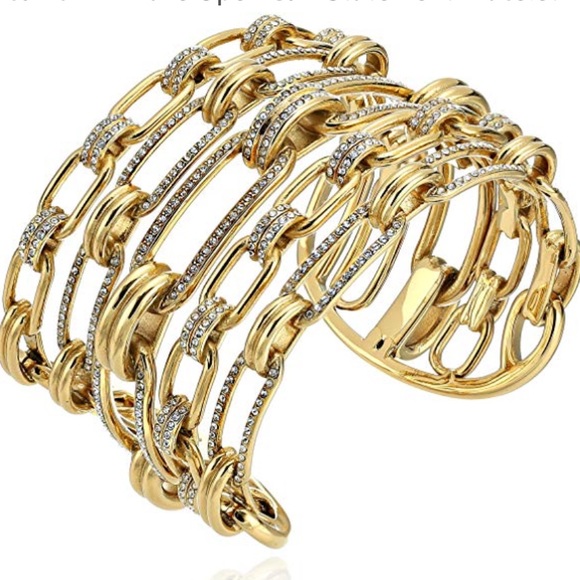 Michael Kors Iconic Links Gold Tone Cuff Bracelet - Picture 8 of 8